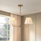 Dusklia - Trinity Pleated 2 Light Chandelier - Gold