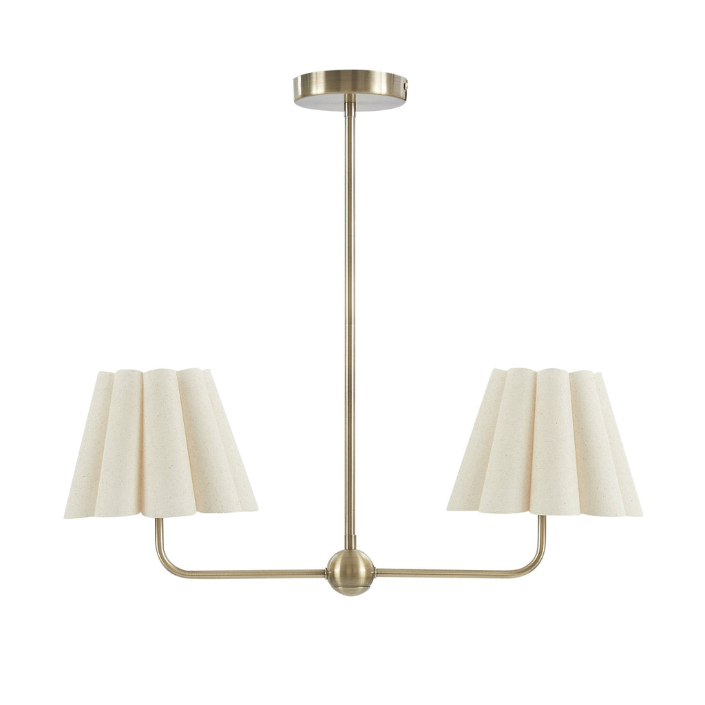 Dusklia - Trinity Pleated 2 Light Chandelier - Gold