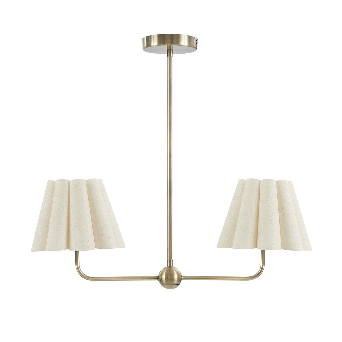 Dusklia - Trinity Pleated 2 Light Chandelier - Gold