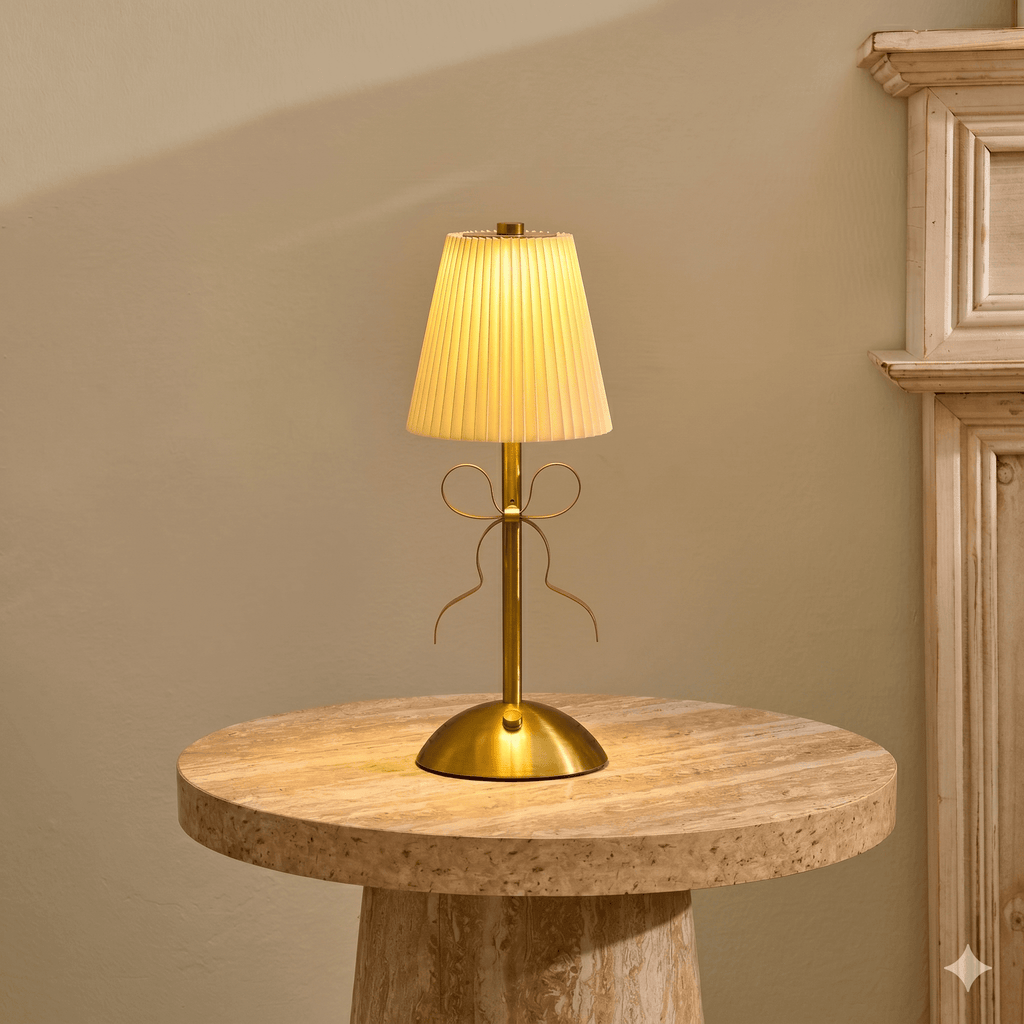 Dusklia - Tru Bow Rechargeable Table Lamp - Gold