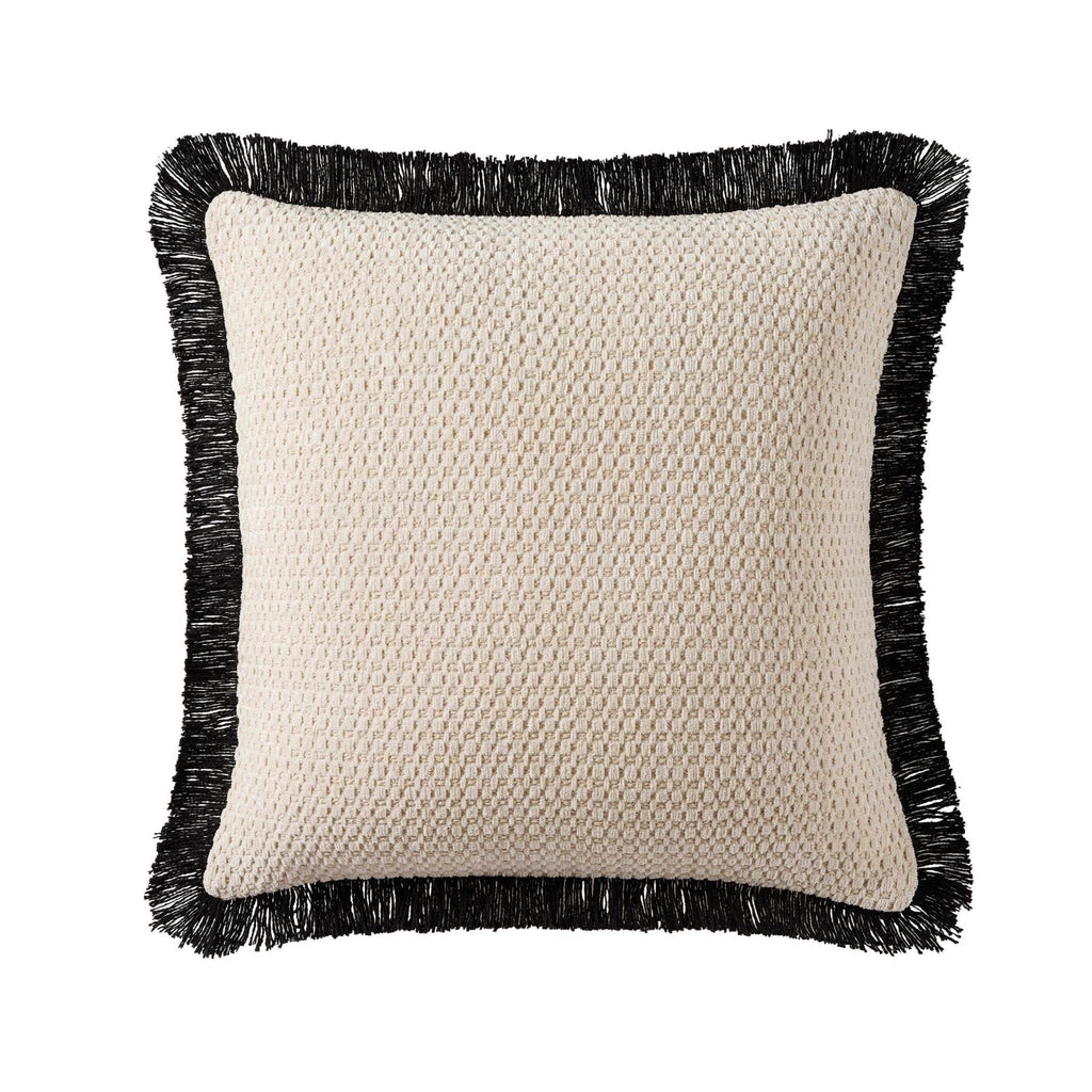 Dusklia - Tufted Chenille Sofa Cushion Cover - Cream/Black