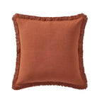 Dusklia - Cotton Fringed Edge Cushion Cover - Burnt Orange