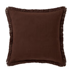 Dusklia - Cotton Fringed Edge Cushion Cover - Chocolate