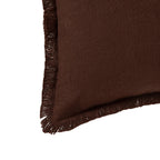 Dusklia - Cotton Fringed Edge Cushion Cover - Chocolate