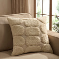 Dusklia - Tufted Pattern Sofa Cushion Cover - Off White