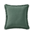 Dusklia - Cotton Fringed Edge Sofa Cushion Cover - Forest Green
