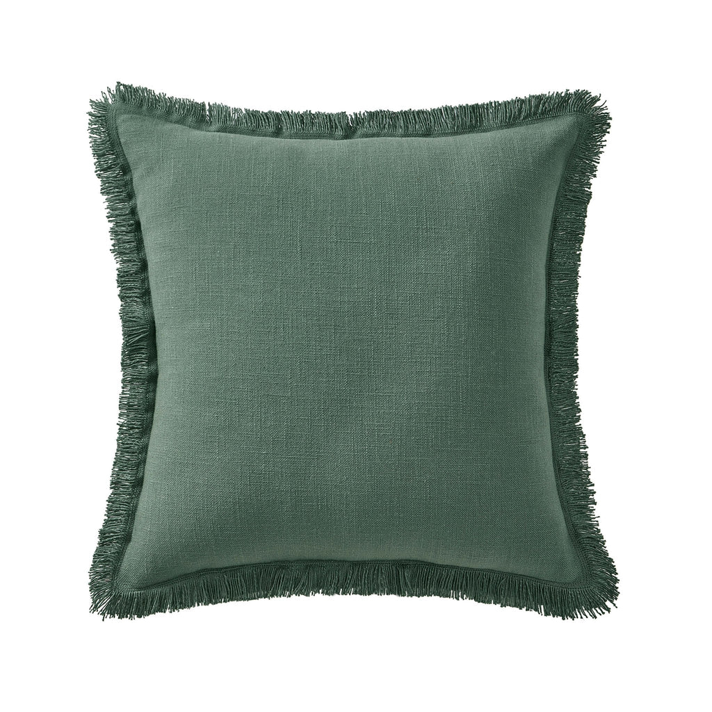 Dusklia - Cotton Fringed Edge Cushion Cover- Forest Green
