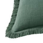 Dusklia - Cotton Fringed Edge Cushion Cover- Forest Green