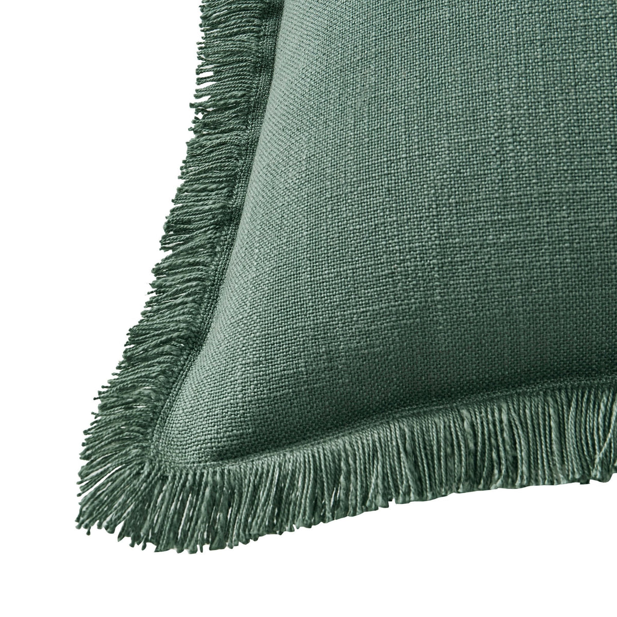 Dusklia - Cotton Fringed Edge Cushion Cover- Forest Green