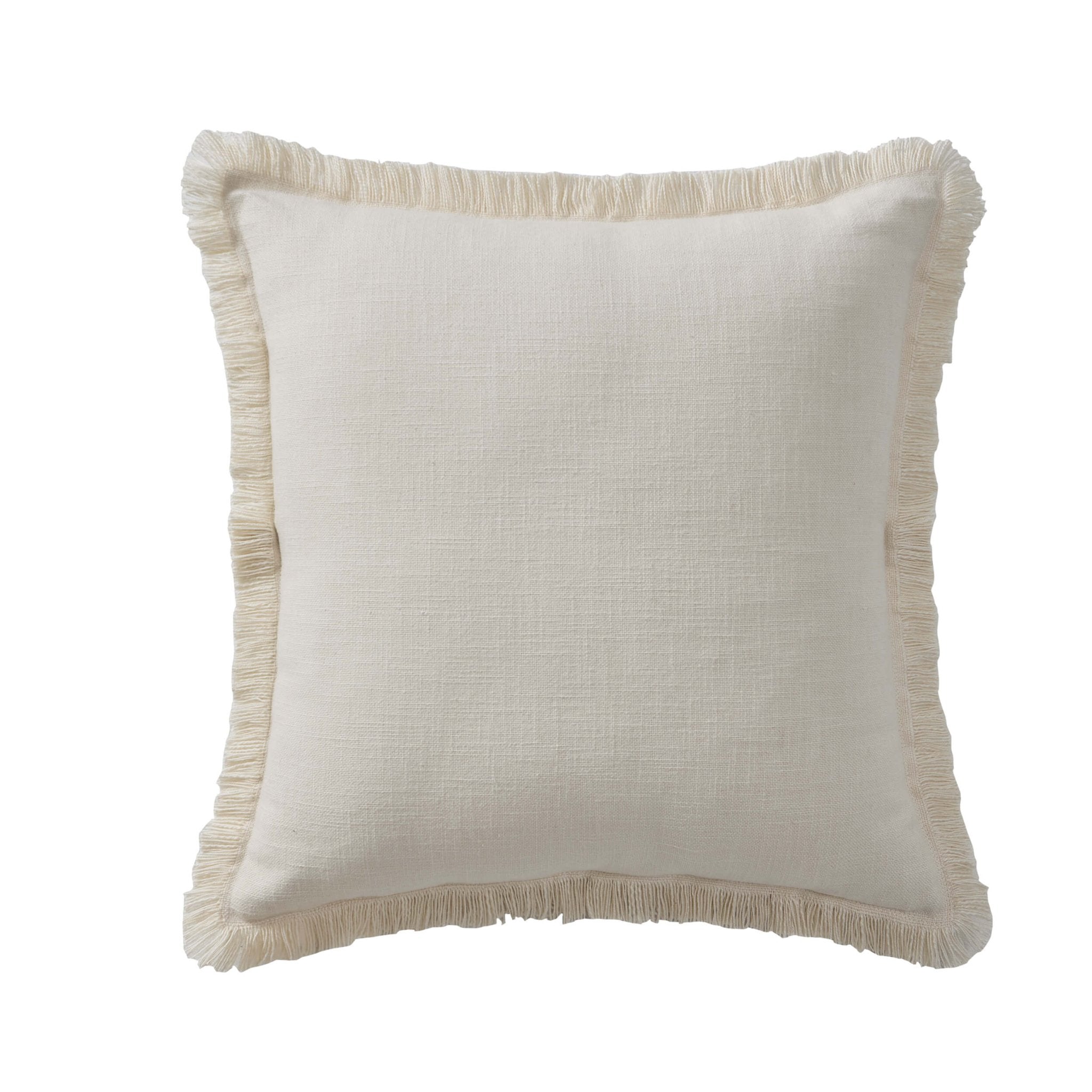 Dusklia - Cotton Fringed Edge Cushion Cover - Natural