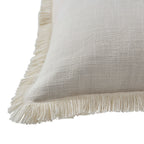 Dusklia - Cotton Fringed Edge Sofa Cushion Cover - Natural