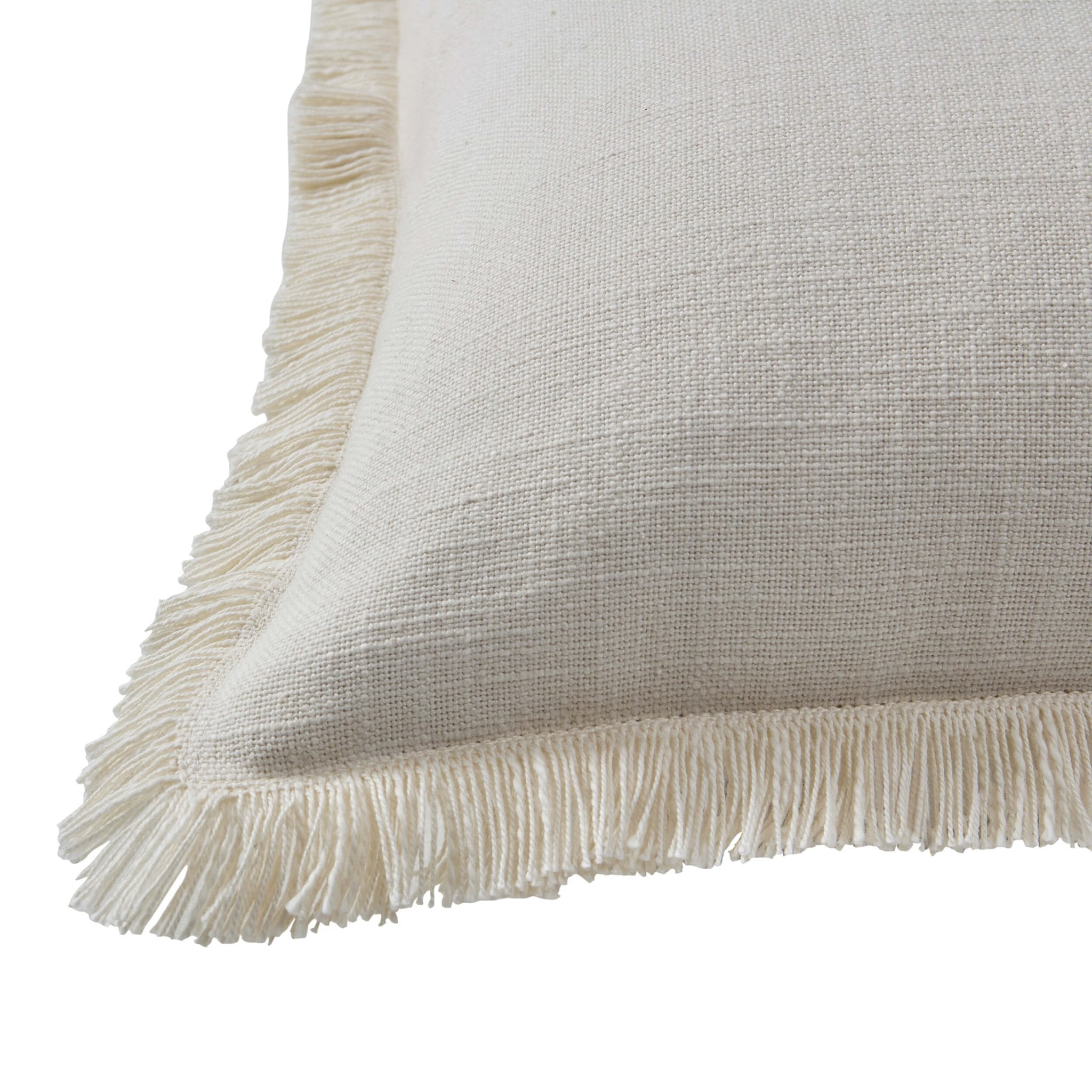 Dusklia - Cotton Fringed Edge Cushion Cover - Natural
