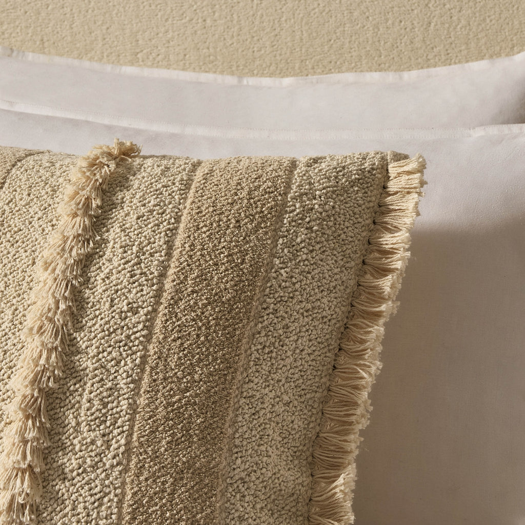 Dusklia - Tufted Stripe Cushion Cover - Natural