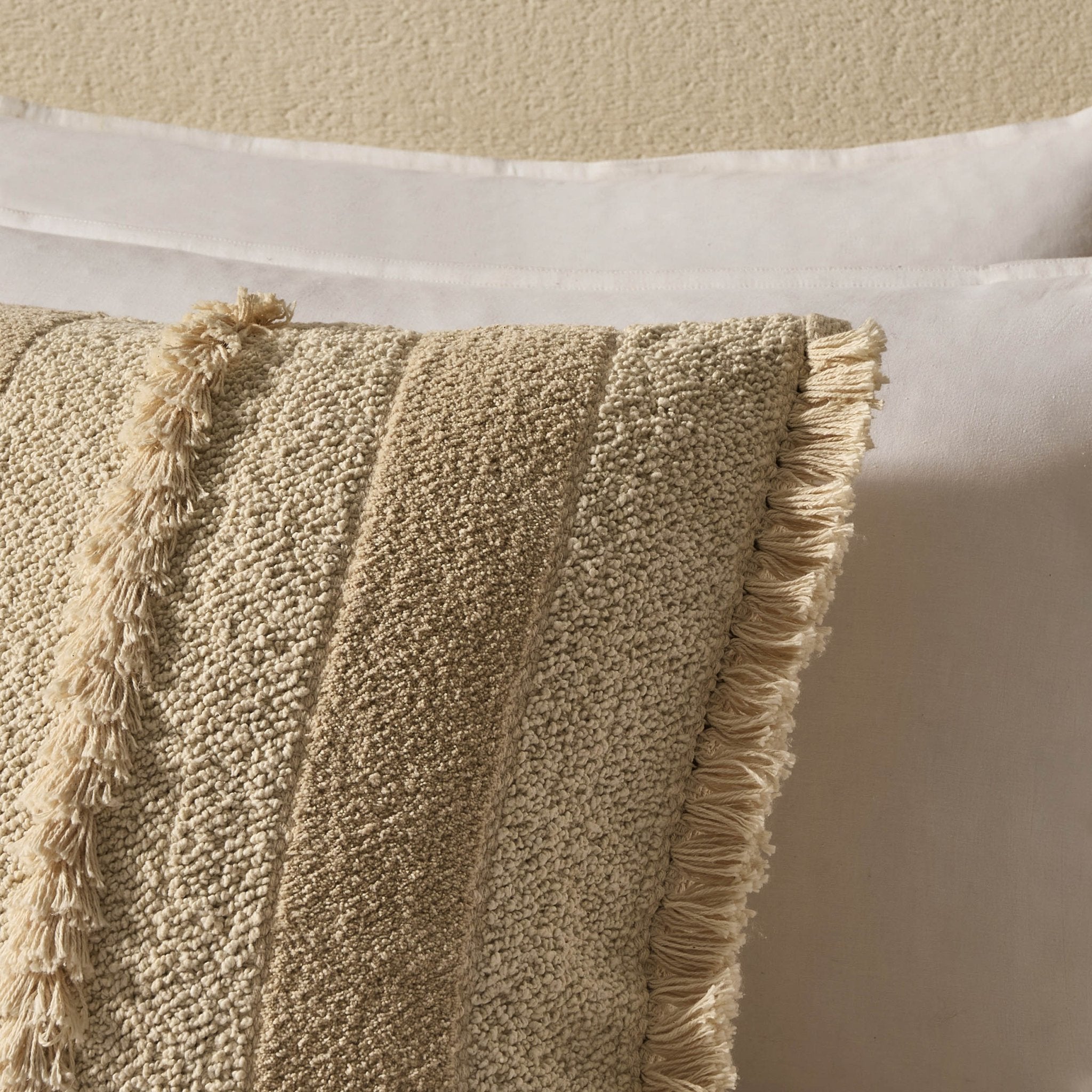 Dusklia - Tufted Stripe Cushion Cover - Natural