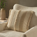 Dusklia - Tufted Stripe Sofa Cushion Cover - Natural