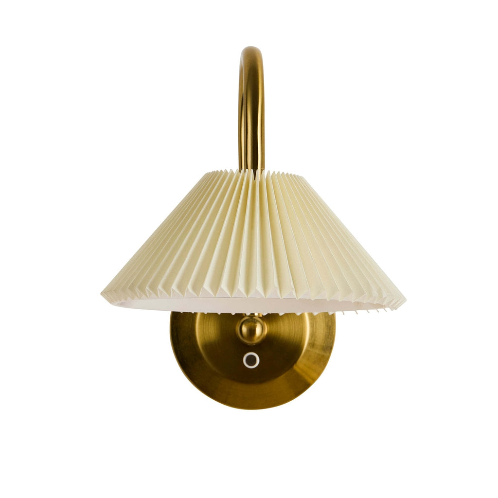 Dusklia - Twila Rechargeable Pleated Wall Light - Brass