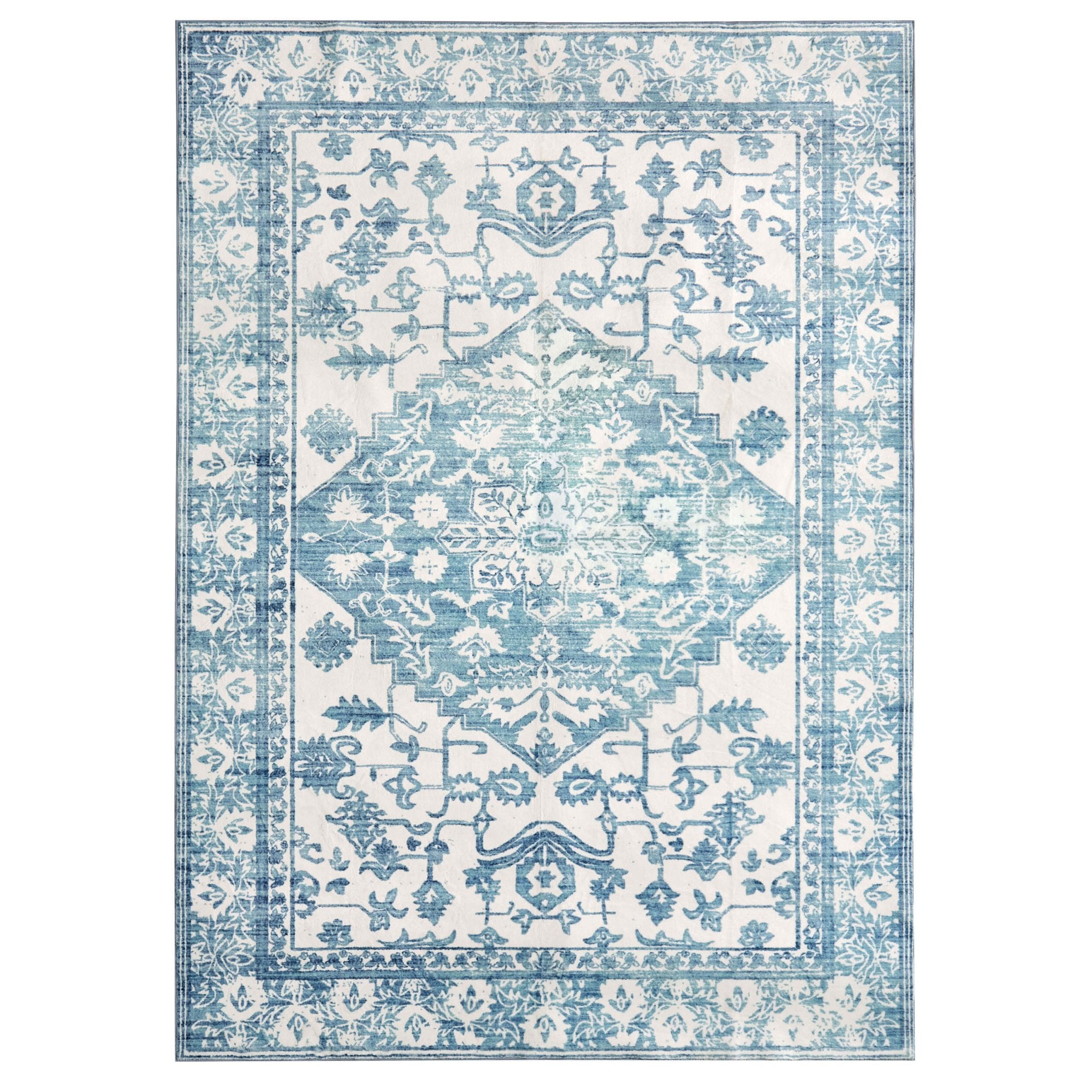 Dusklia - Uma Persian Style Machine Washable Rug - Blue