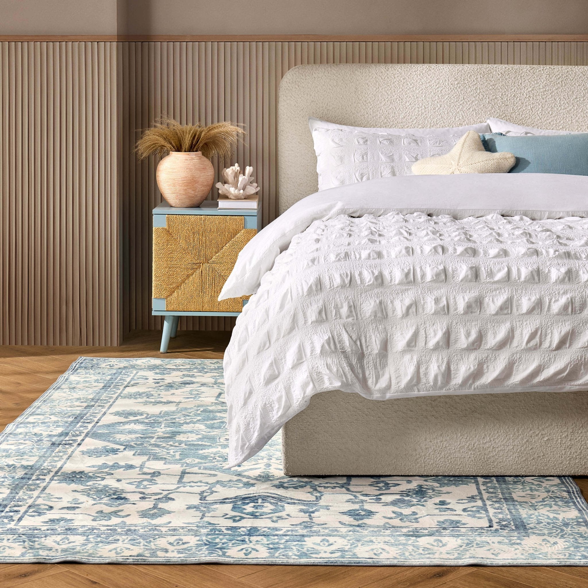 Dusklia - Uma Persian Style Machine Washable Rug - Blue