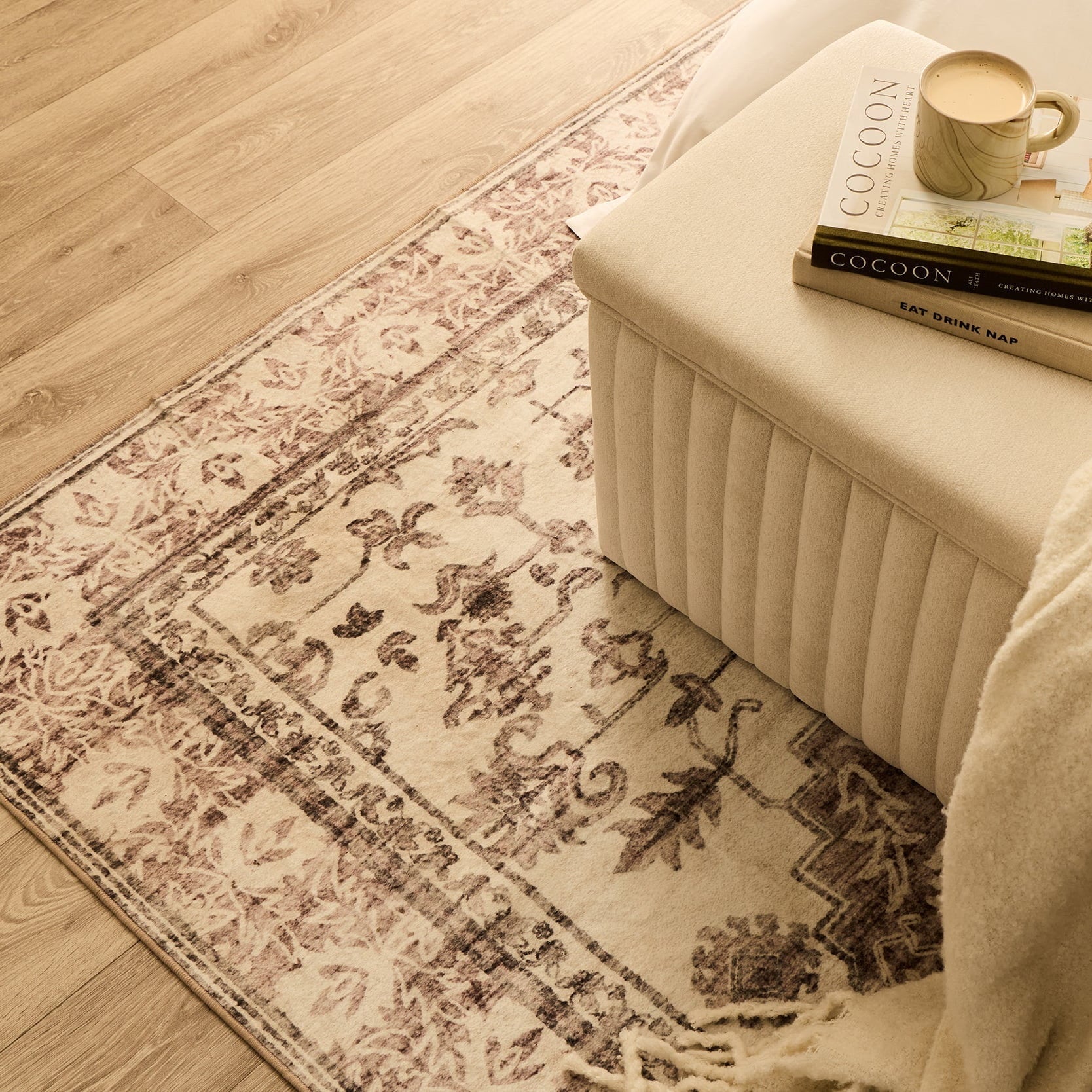 Dusklia - Uma Persian Style Machine Washable Rug - Brown