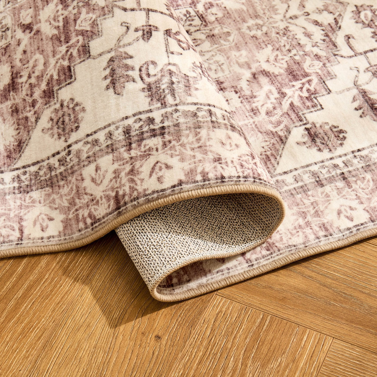 Dusklia - Uma Persian Style Machine Washable Rug - Brown
