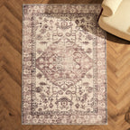 Dusklia - Uma Persian Style Machine Washable Rug - Brown