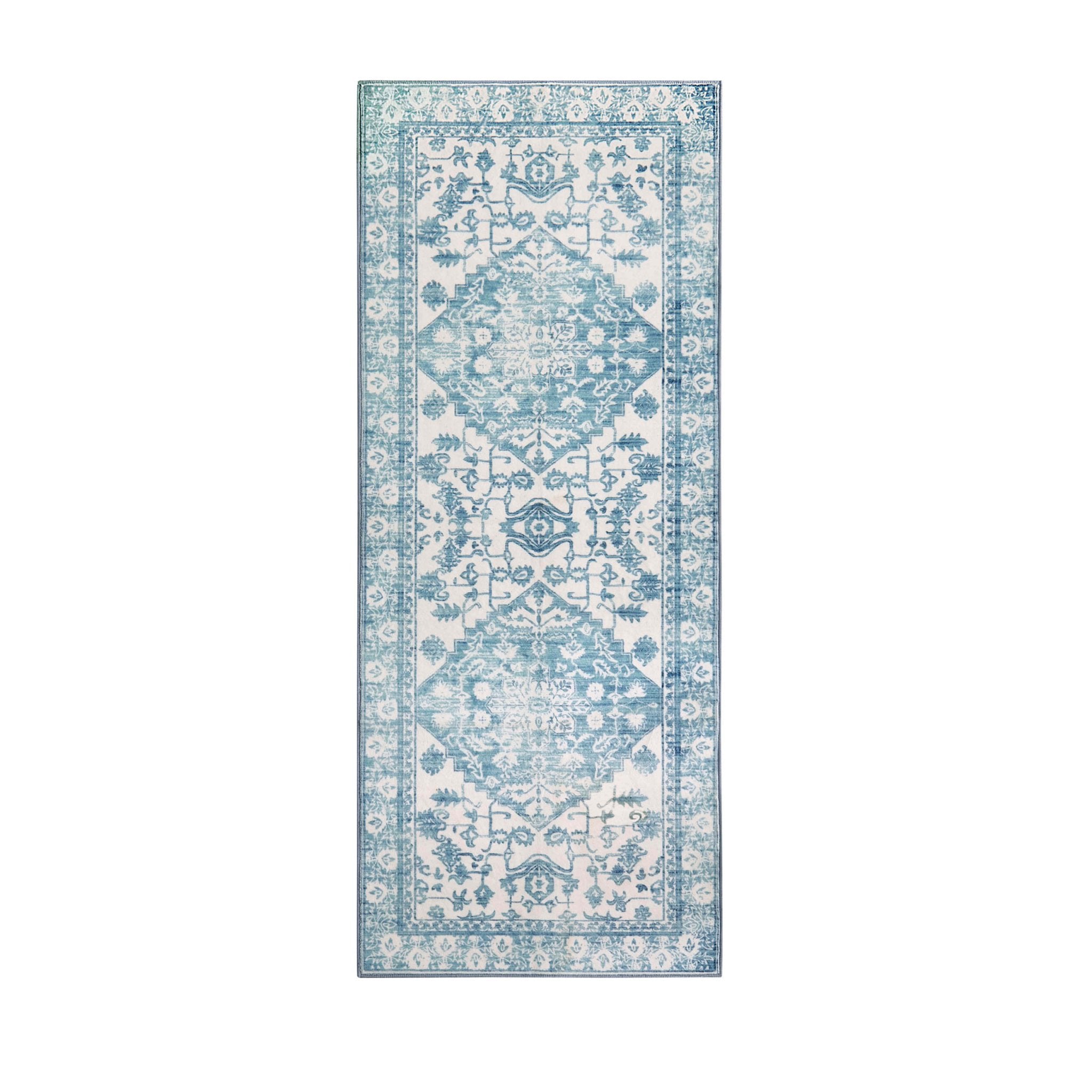 Dusklia - Uma Persian Style Machine Washable Runner - Blue