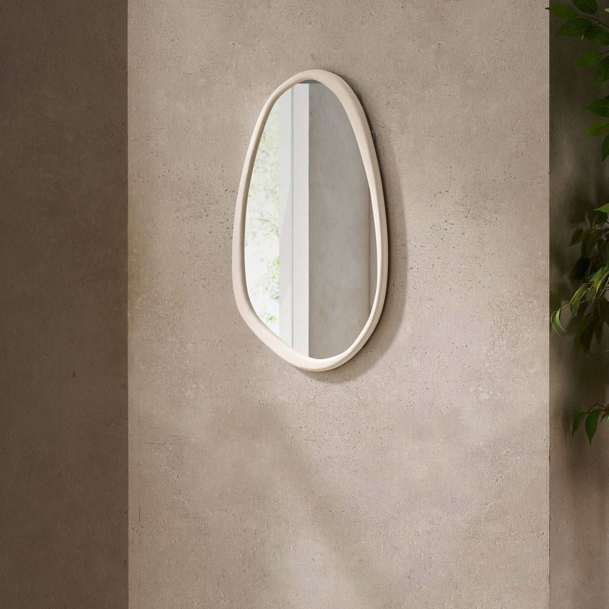 Dusklia - Umah Wood Pond Mirror - White