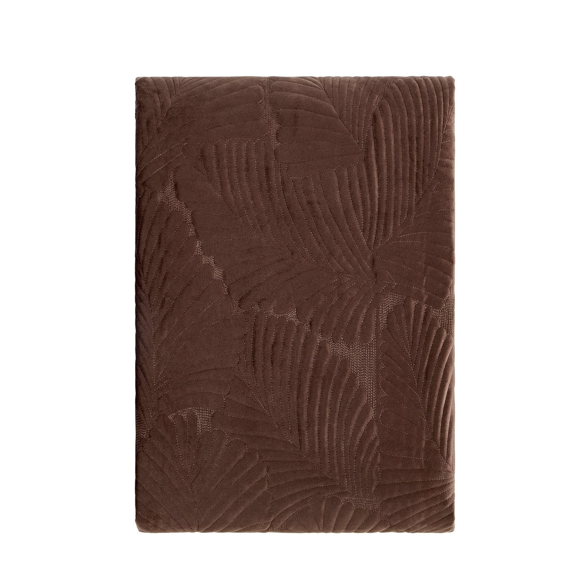 Dusklia - Valletta Leaf Matelasse Bedspread - Chocolate