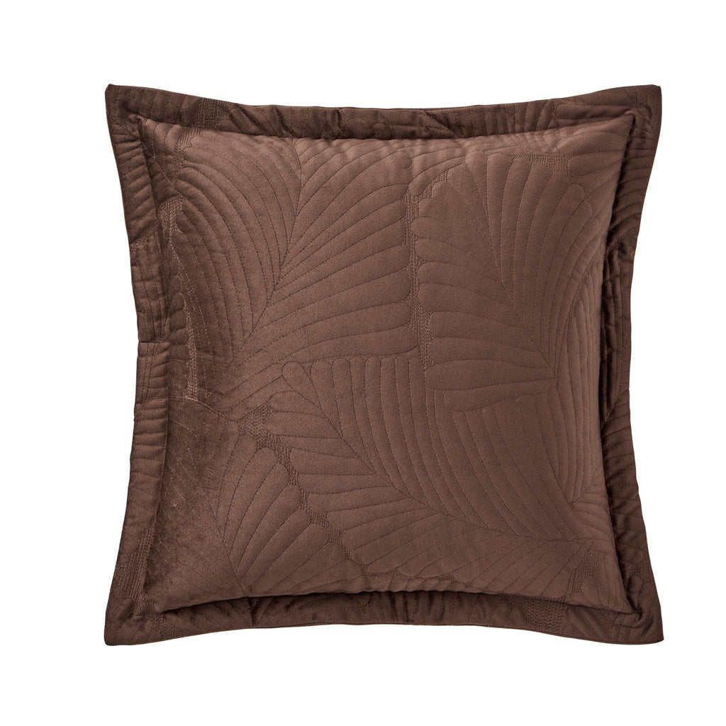 Dusklia - Valletta Leaf Matelasse Cushion Cover - Chocolate
