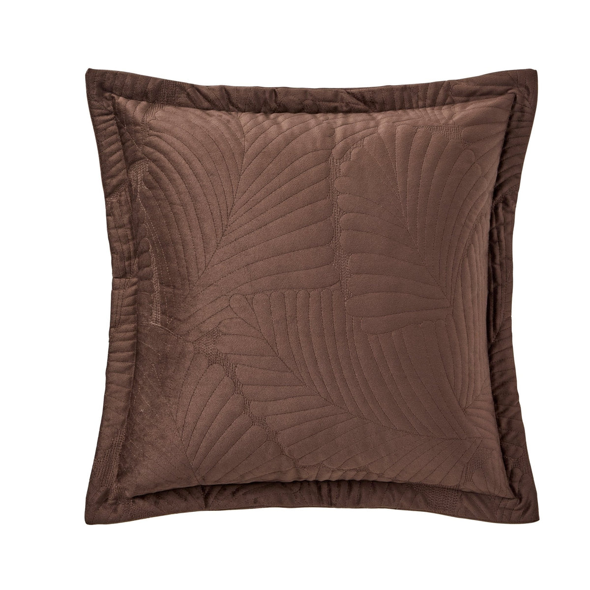 Dusklia - Valletta Leaf Matelasse Cushion Cover - Chocolate