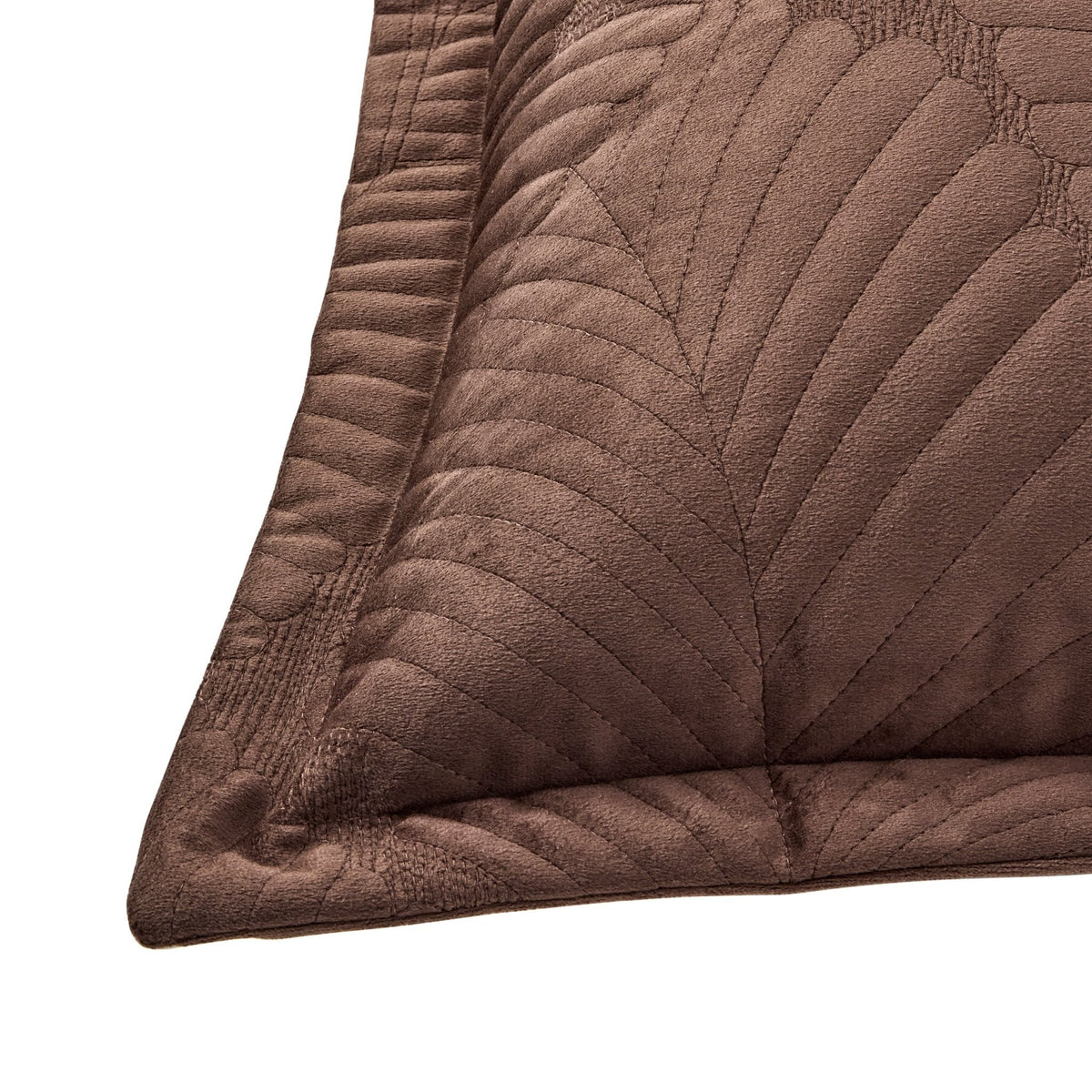 Dusklia - Valletta Leaf Matelasse Cushion Cover - Chocolate