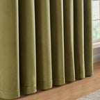 Dusklia - Velvet Thermal Blackout Eyelet Curtains - Olive