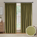 Dusklia - Velvet Thermal Blackout Pinch Pleat - Olive