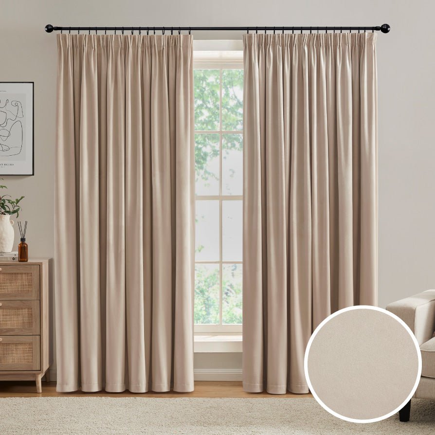 Dusklia - Velvet Thermal Blackout Pinch Pleat - Taupe
