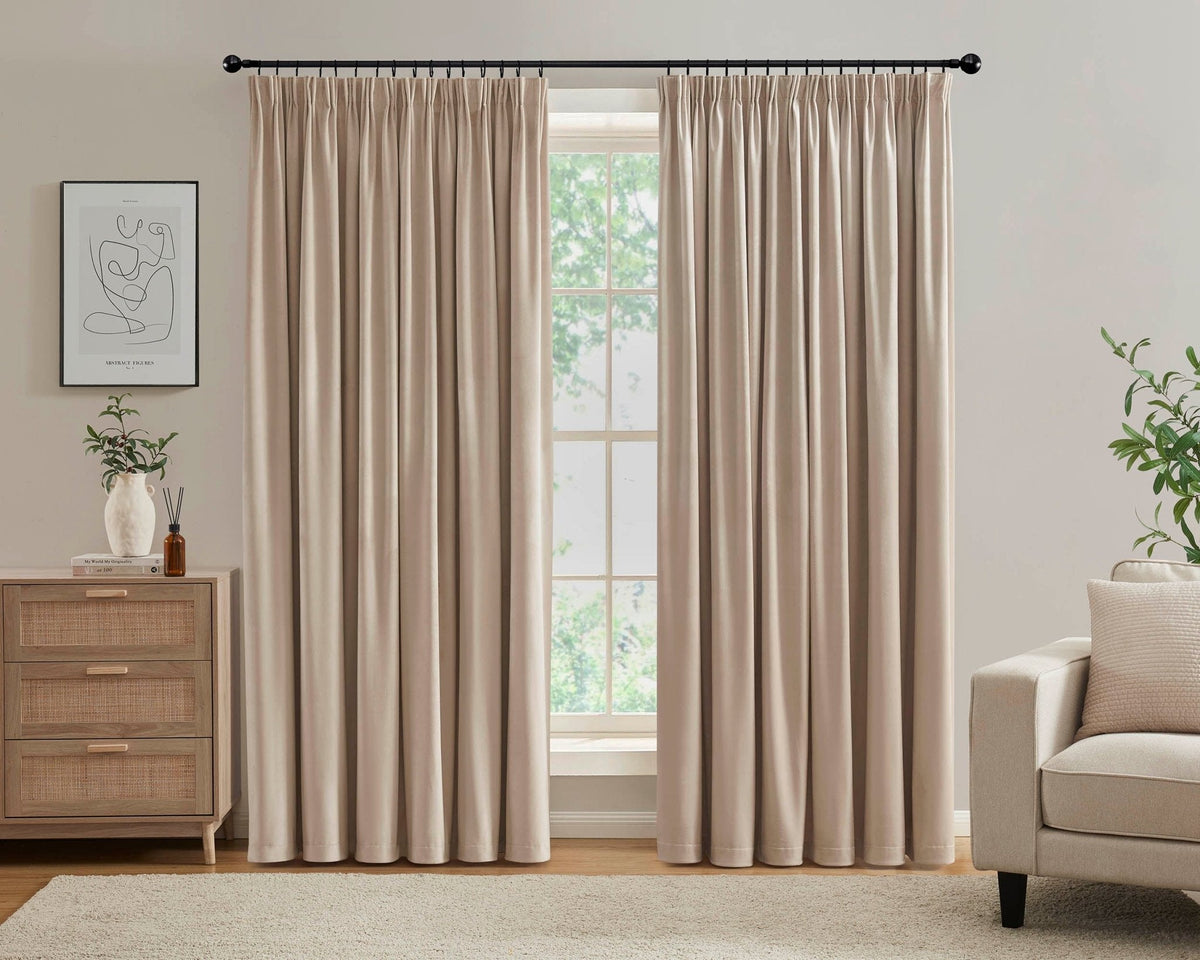 Dusklia - Velvet Thermal Blackout Pinch Pleat - Taupe