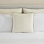 Dusklia - Velvet Cushion Cover - Off White Contrast Black Piping