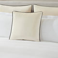 Dusklia - Velvet Cushion Cover - Off White Contrast Black Piping