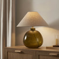 Dusklia - Verde Large Scale Glass Table Lamp - Green/Natural