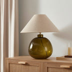Dusklia - Verde Large Scale Glass Table Lamp - Green/Natural