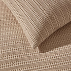 Dusklia - Vermont 180 Thread Count Waffle Duvet Cover & Pillowcase Set - Mocha