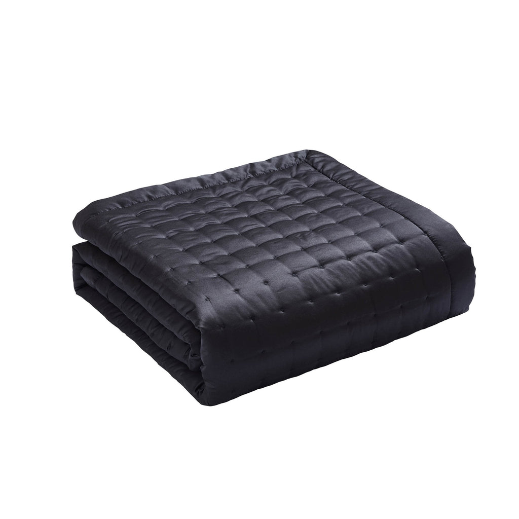 Dusklia - Vienna Quilted Satin Bedspread 2.5m x 2.6m - Black