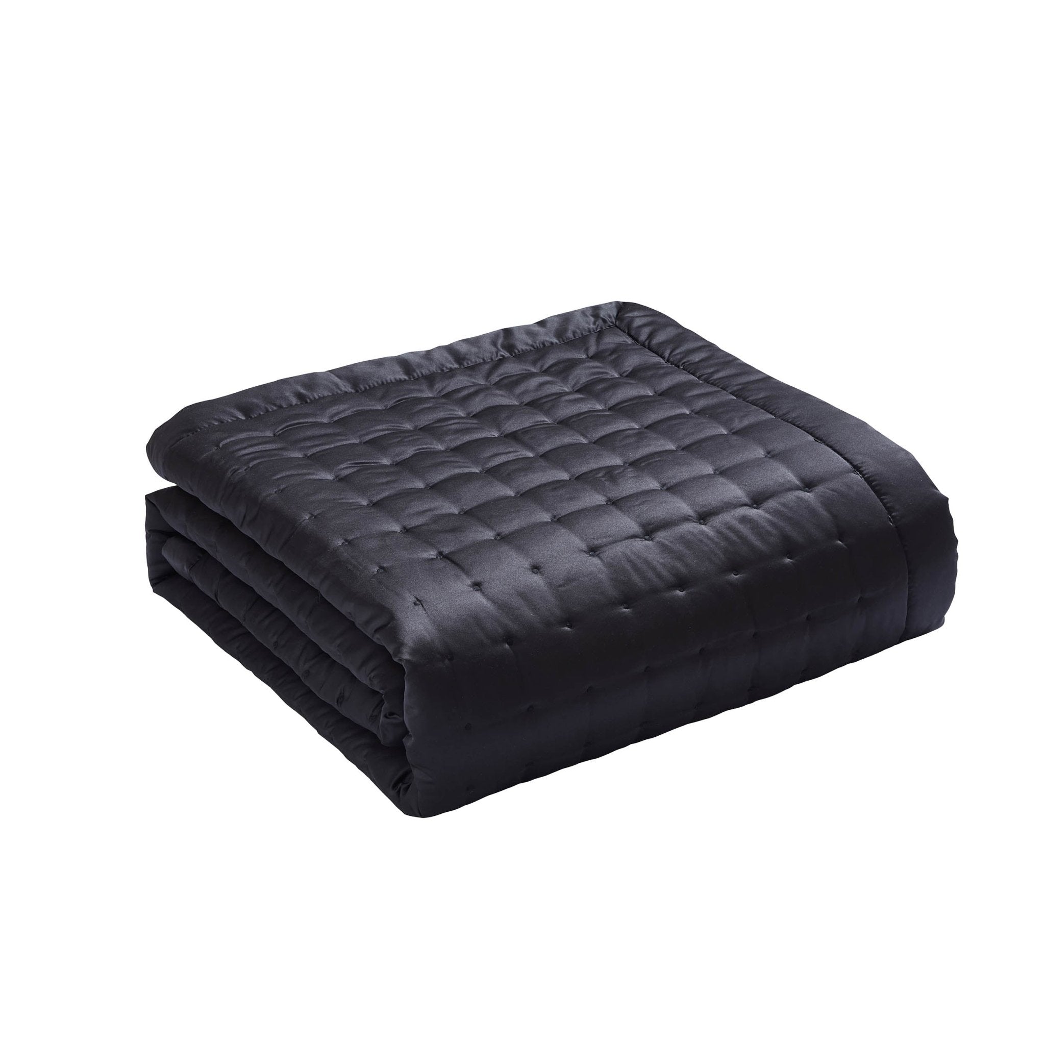 Dusklia - Vienna Quilted Satin Bedspread 2.5m x 2.6m - Black