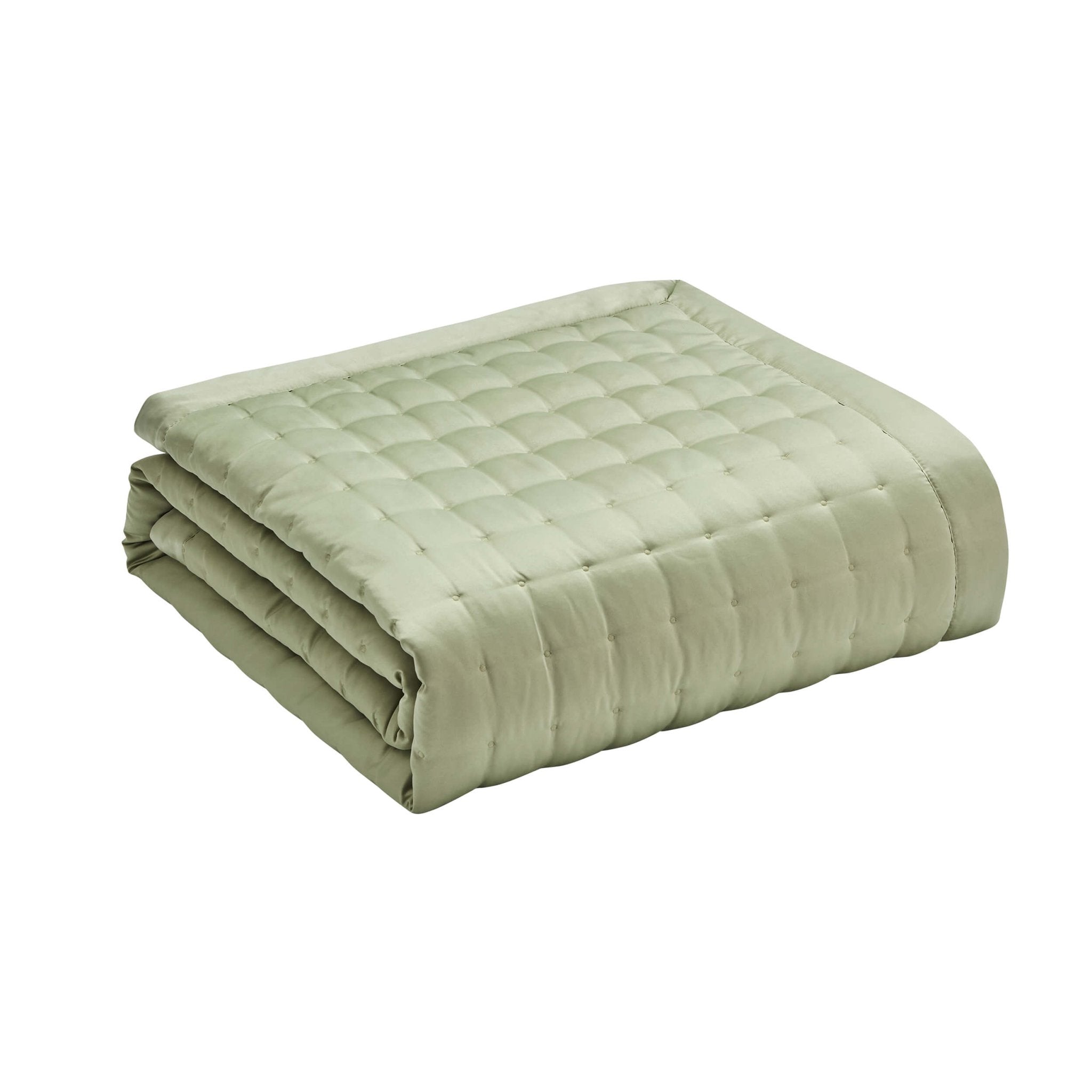 Dusklia - Vienna Quilted Satin Bedspread 2.5m x 2.6m - Sage