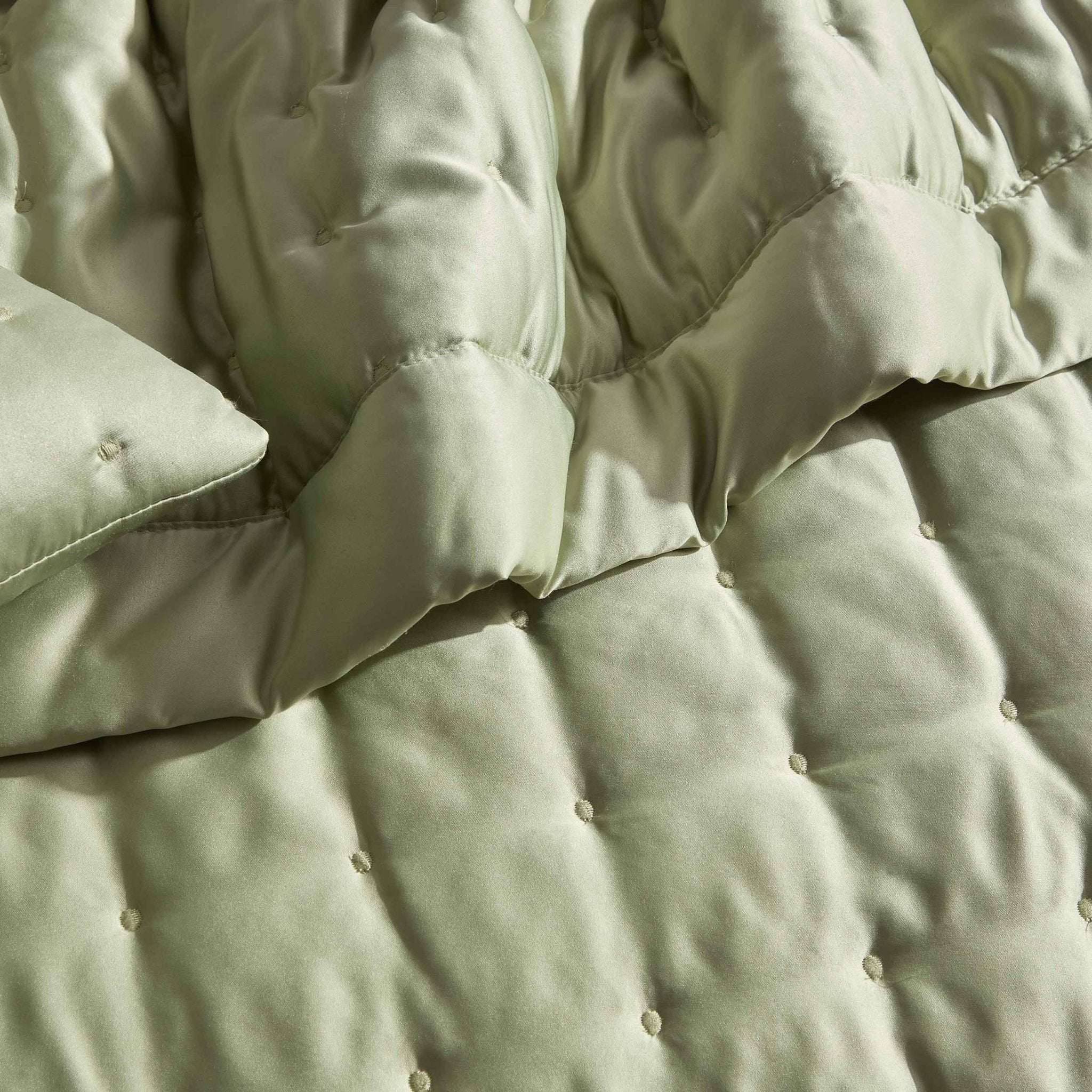 Dusklia - Vienna Quilted Satin Bedspread 2.5m x 2.6m - Sage