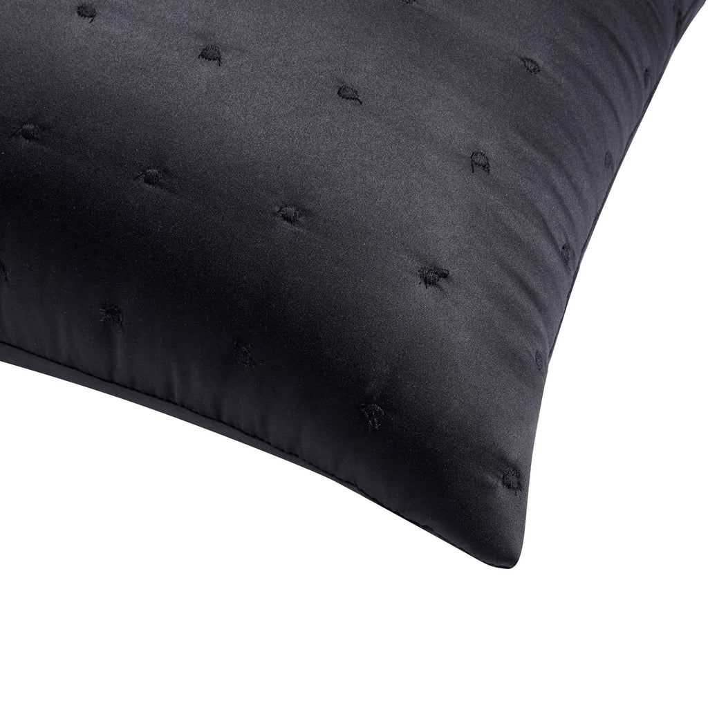 Dusklia - Vienna Quilted Satin Cushion Cover - Black