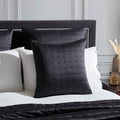 Dusklia - Vienna Quilted Satin Cushion Cover - Black