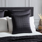 Dusklia - Vienna Quilted Satin Cushion Cover - Black
