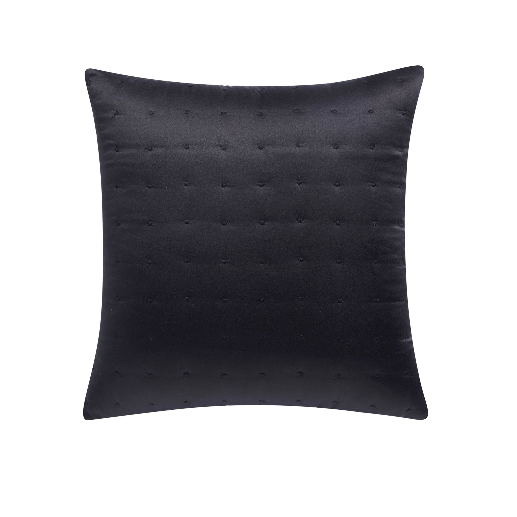 Dusklia - Vienna Quilted Satin Cushion Cover - Black
