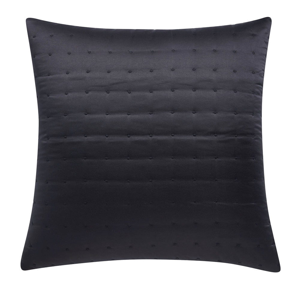 Dusklia - Vienna Quilted Satin Cushion Cover - Black