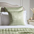 Dusklia - Vienna Quilted Satin Cushion Cover - Sage